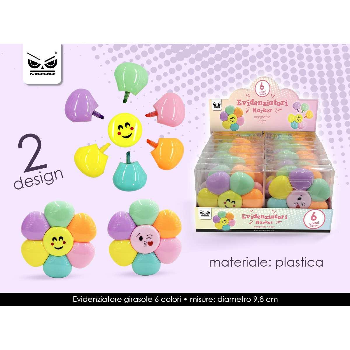 Evidenziatore girasole 6 colori