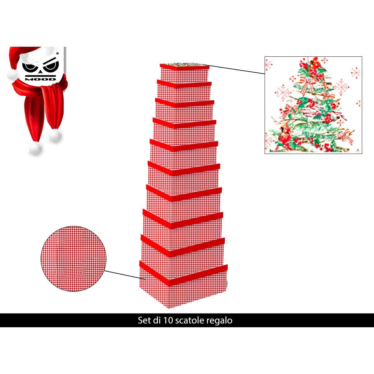 Set 10 scatole regalo albero di natale