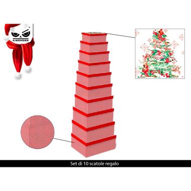 Set 10 scatole regalo albero di natale