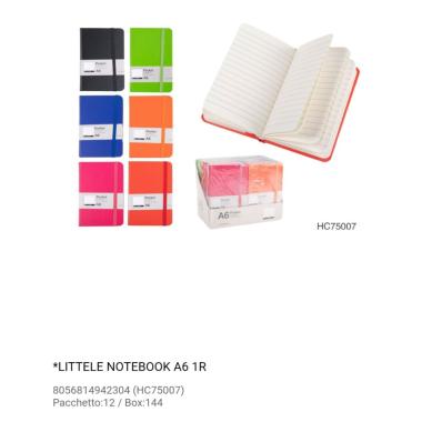 Taccuino a6 foglio 1r c/elastico ass