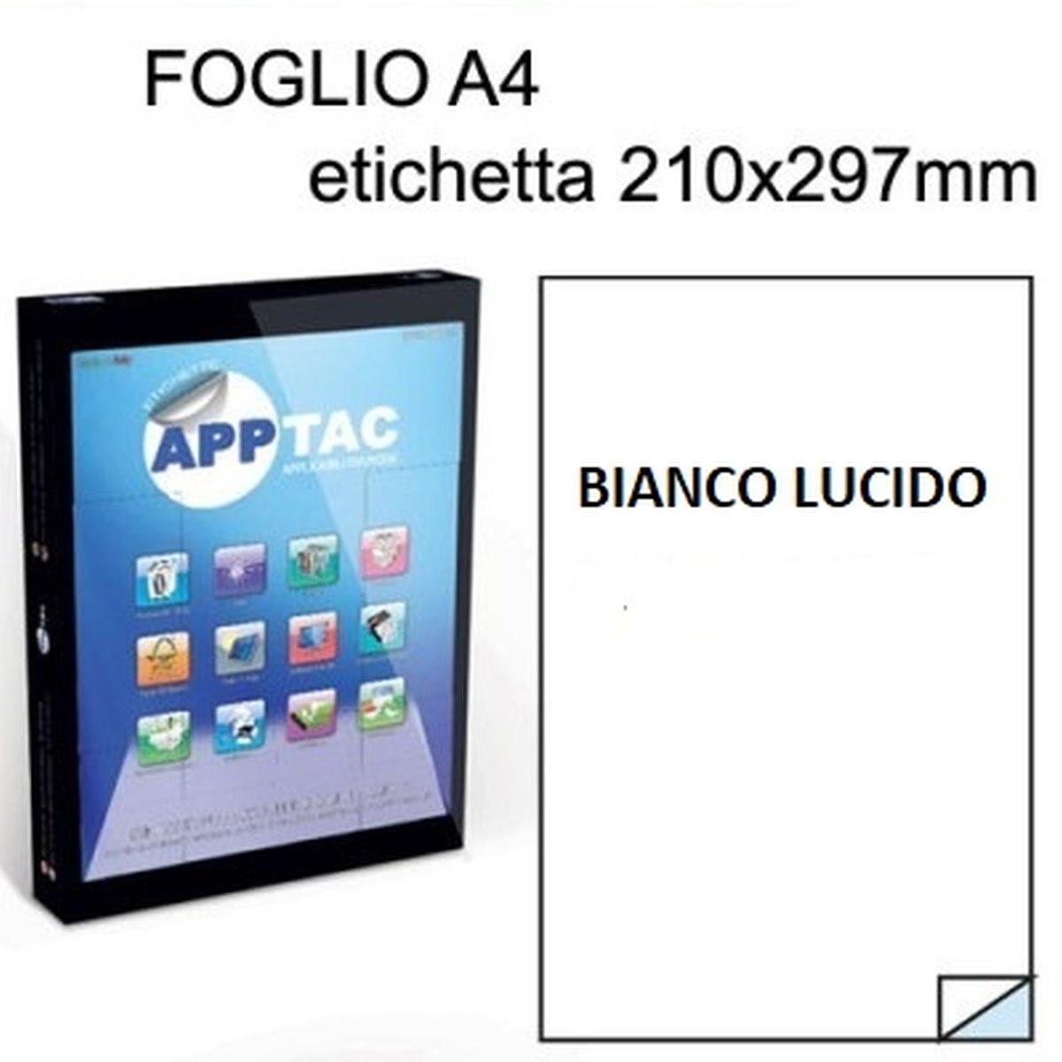 Cf.50 etichette ades. su a4 210x297 poliestere trasparente opaco