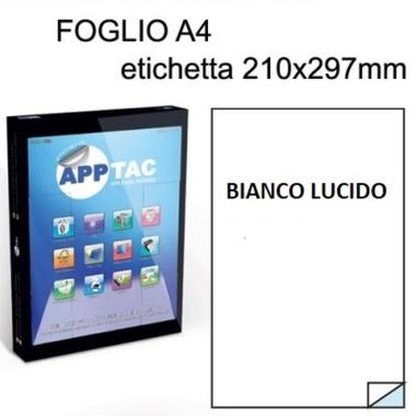 Cf.50 etichette ades. su a4 210x297 poliestere trasparente opaco