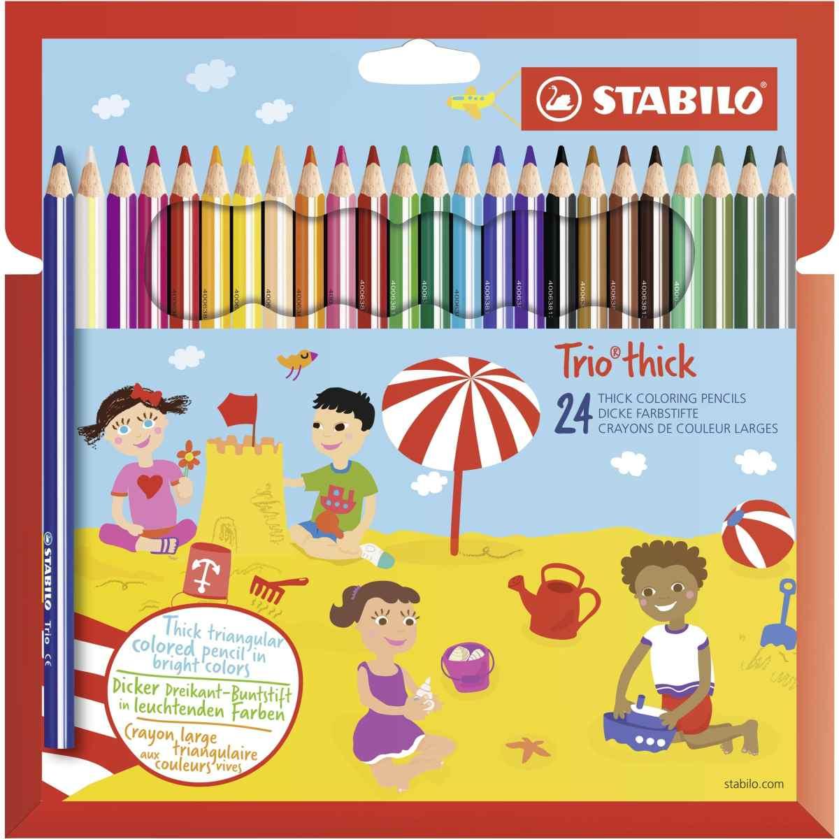 Stabilo pastelli trio thick 24pz