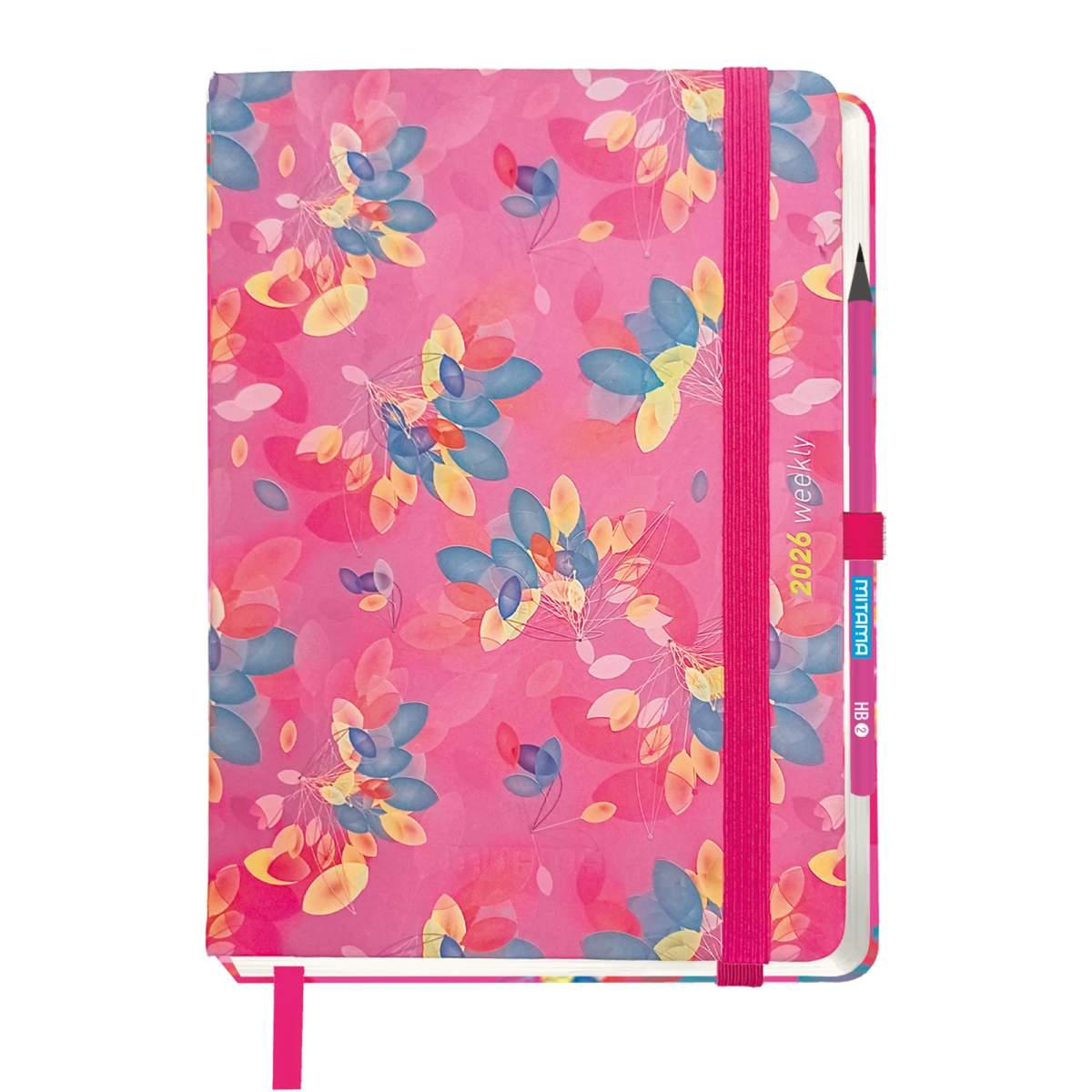 AGENDA SETTIMANALE 18 MESI MITAMA 15X21 c/elastico matita e adesivi