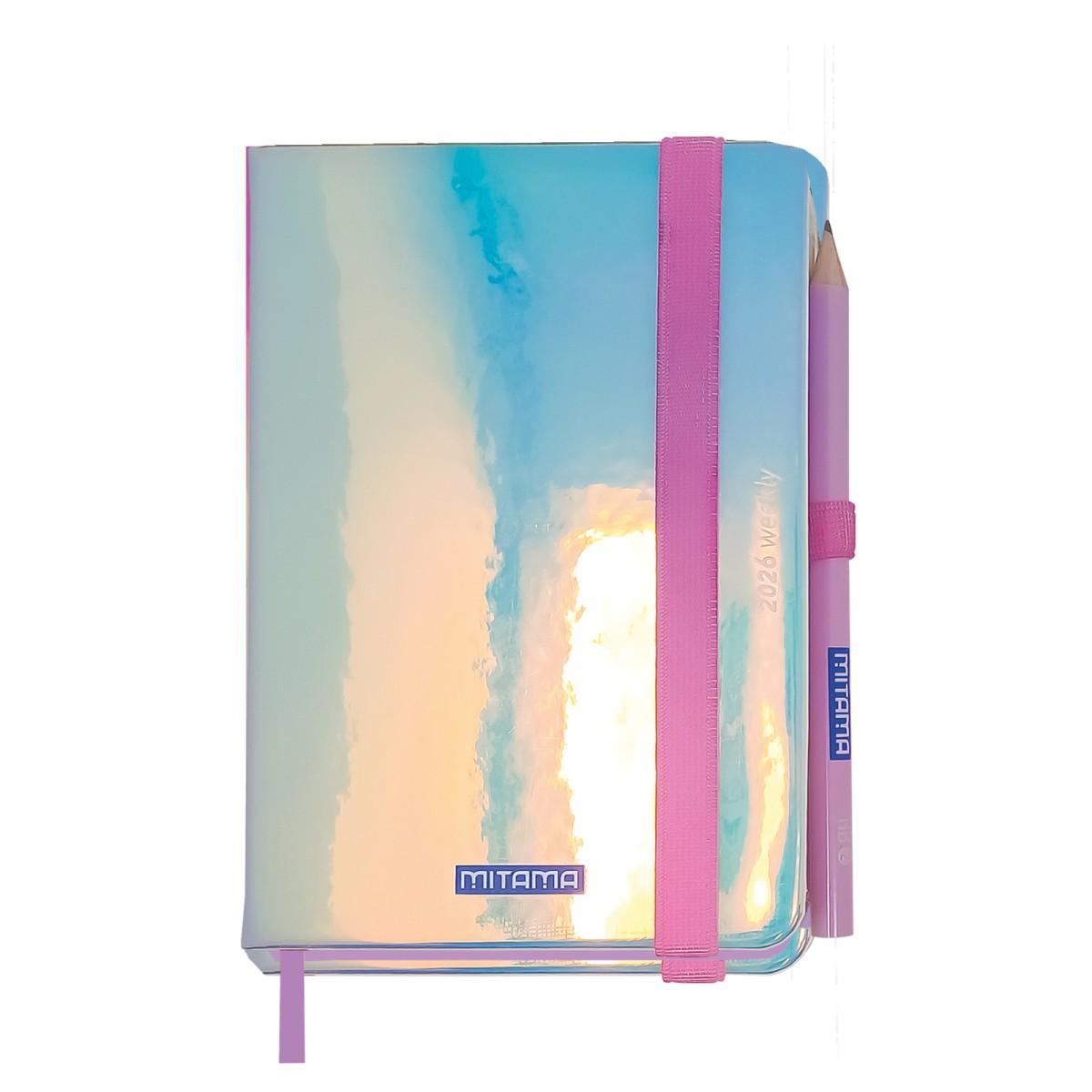 AGENDA SETTIMANALE 18 MESI MITAMA 9x14 c/elastico matita e adesivi