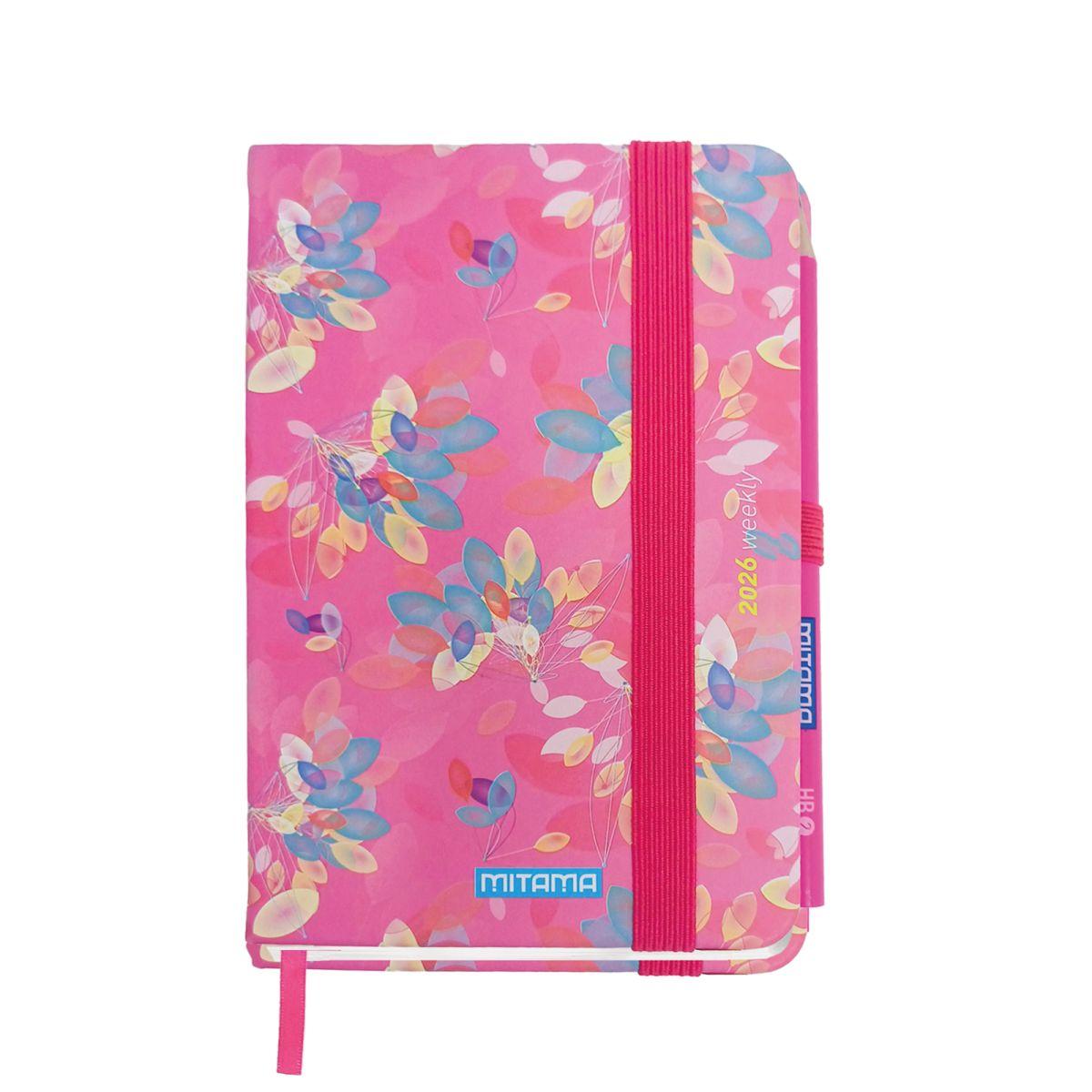 AGENDA SETTIMANALE 18 MESI MITAMA 9x14 c/elastico matita e adesivi