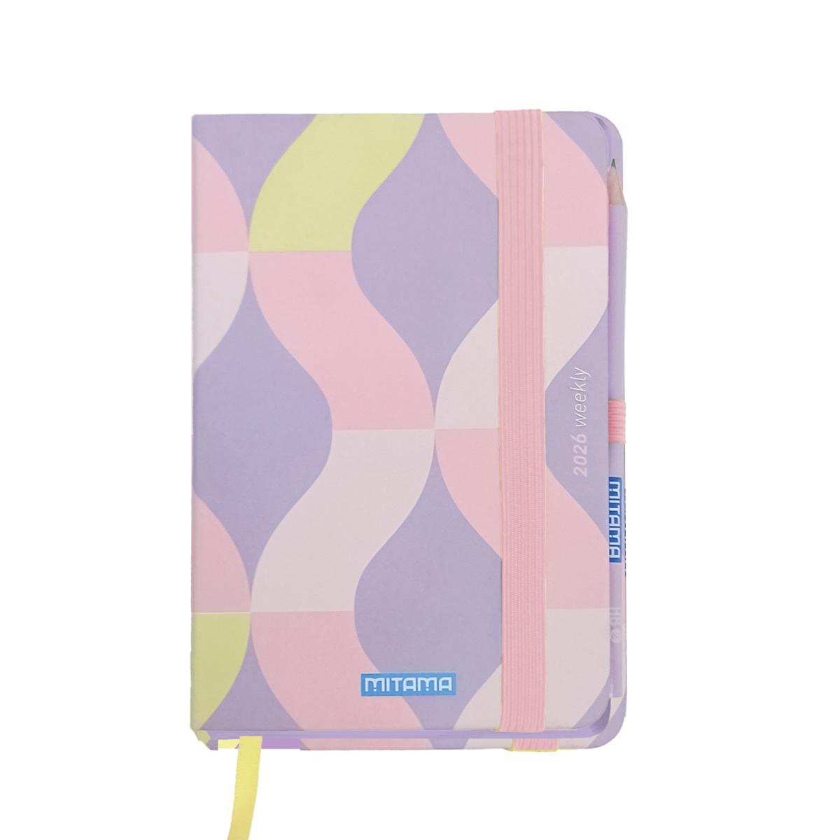 AGENDA SETTIMANALE 18 MESI MITAMA 9x14 c/elastico matita e adesivi