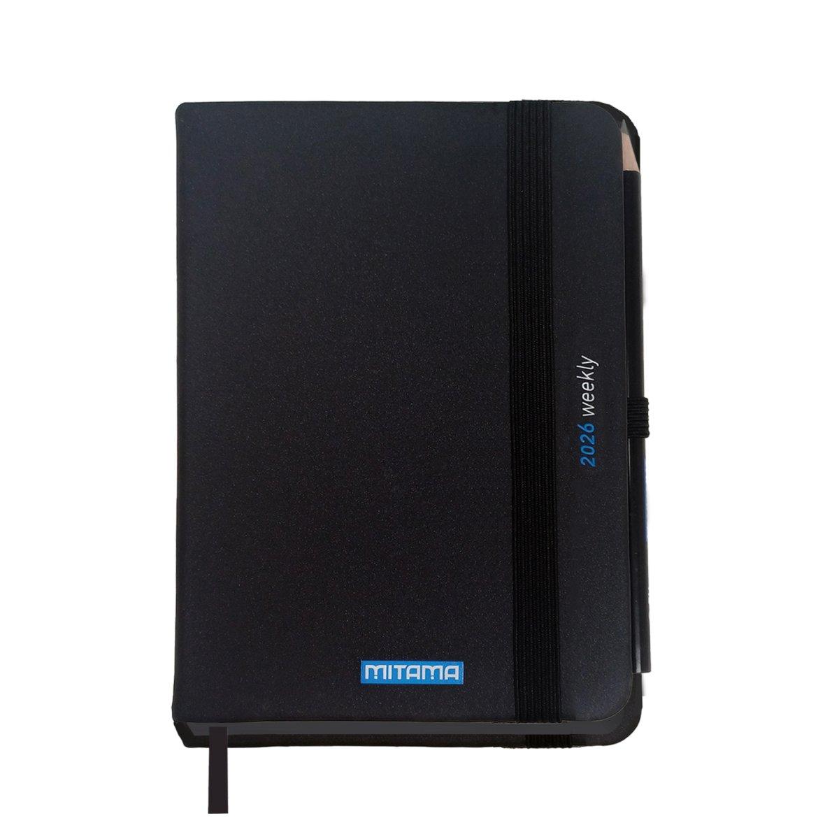 AGENDA SETTIMANALE 18 MESI MITAMA 9x14 c/elastico matita e adesivi