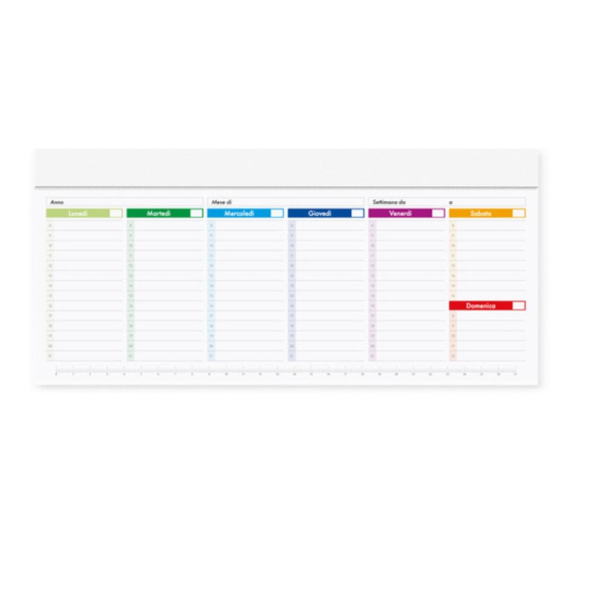 PLANNING DA TAVOLO SETTIMANALE  29,5x14,5 <br />