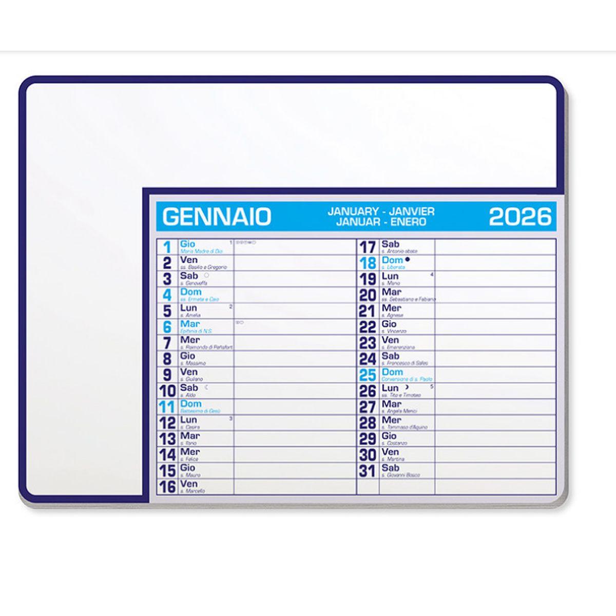 Tappetino muose c/calendario 23x18