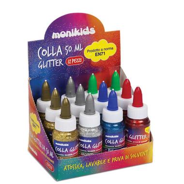 COLLA GLITTER TUBE 53 ml ASSORTITO CF 12