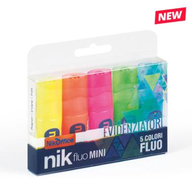 Evidenziatore mini, box 5 pz app cf 12