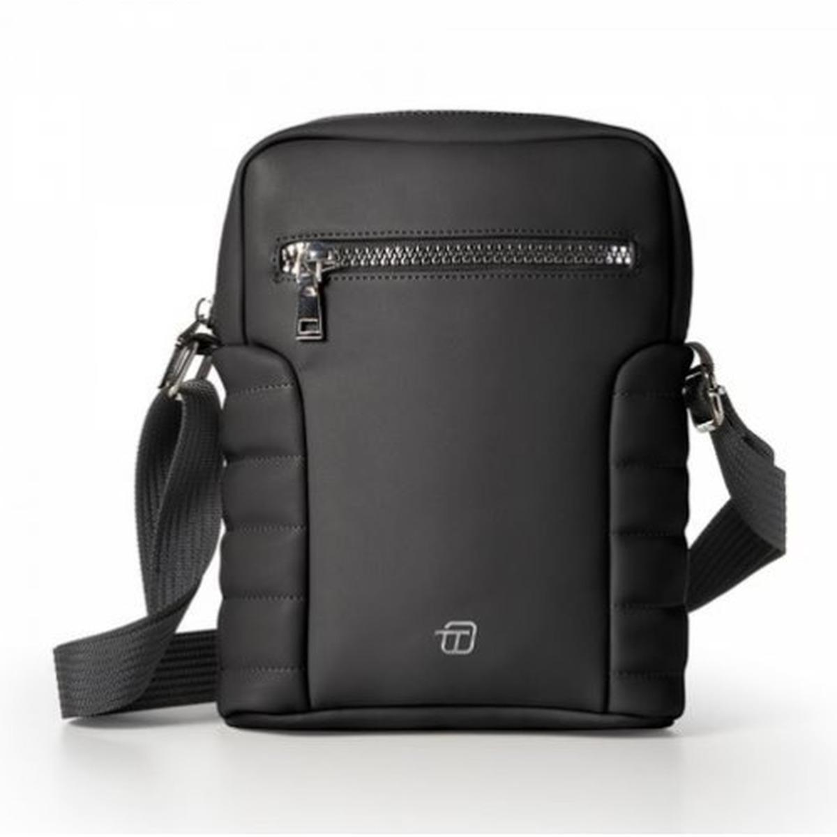 Tracolla city bag follow ma in similpelle nero