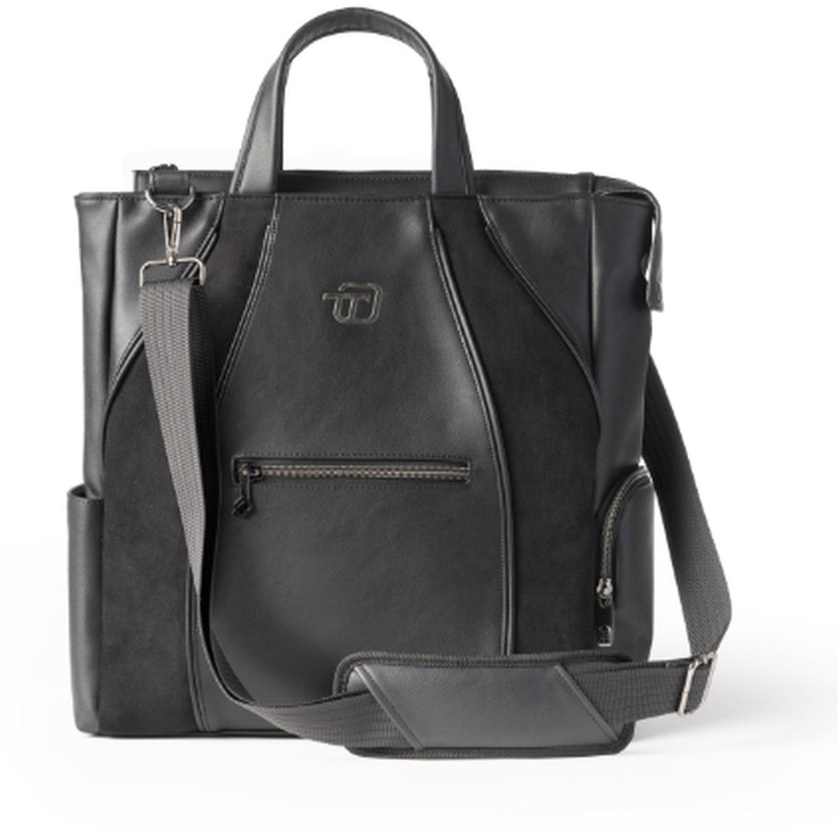 Borsa tote bag velvet in similpelle e microfibra nero