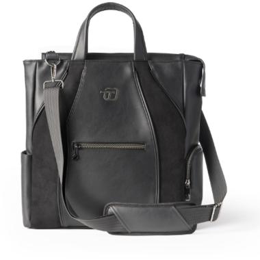 Borsa tote bag velvet in similpelle e microfibra nero