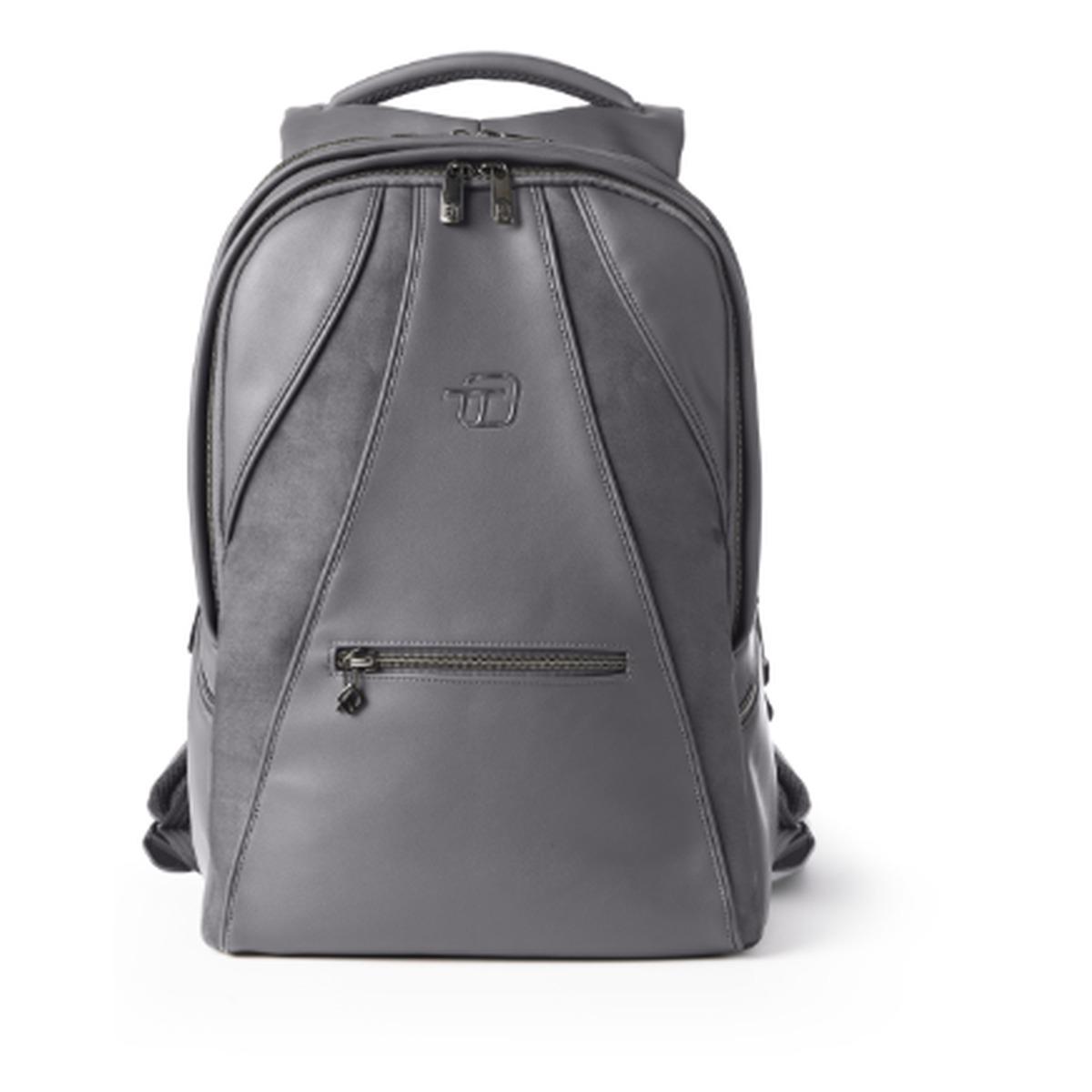 Zaino big velvet in similpellee microfibra grigio