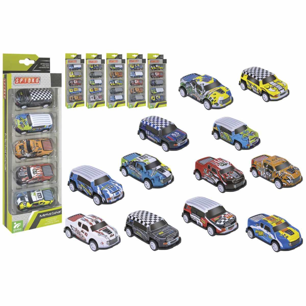 Auto retrocarica metallo 5pz in scatola 12ass.