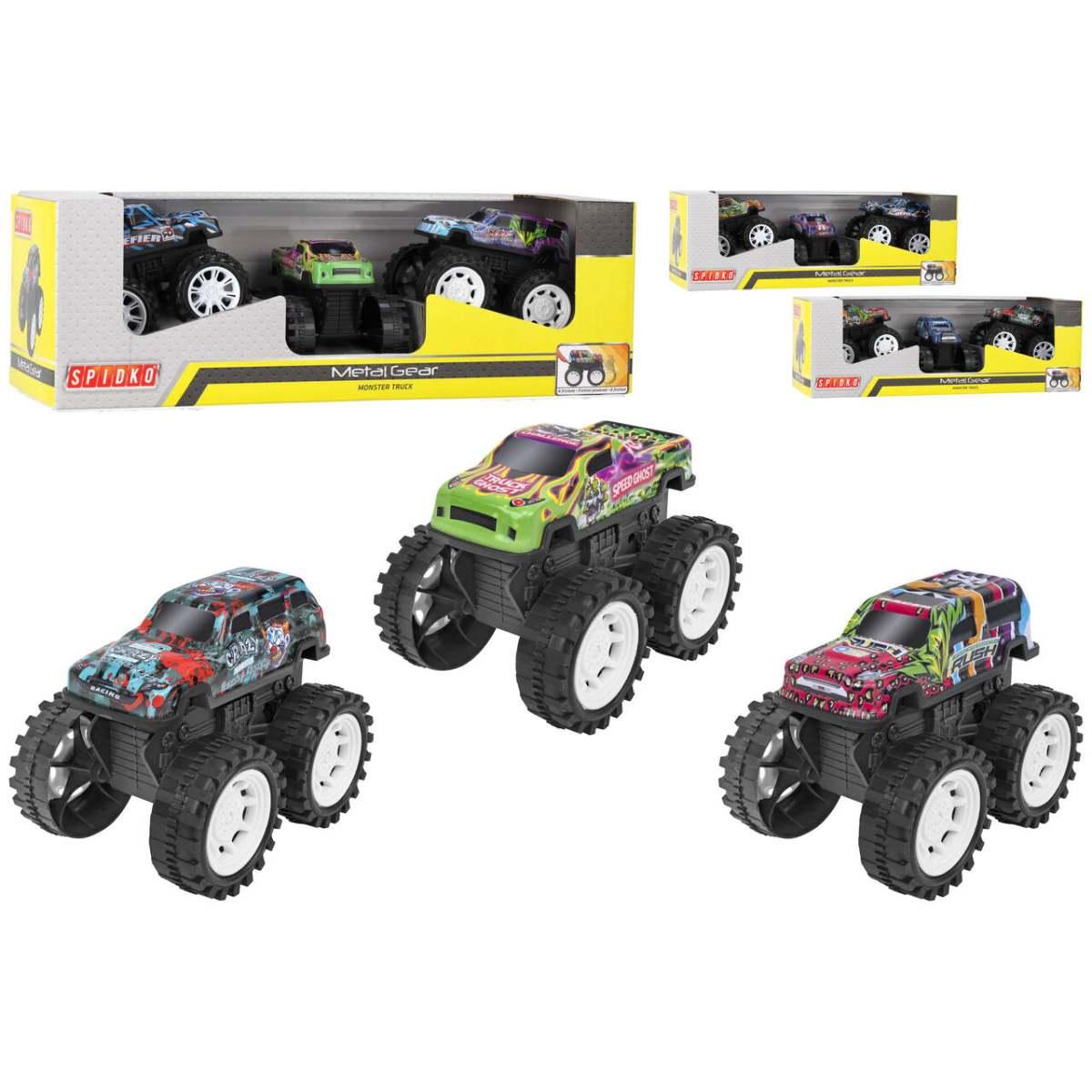 Auto big foot metallo a frizione 3pz