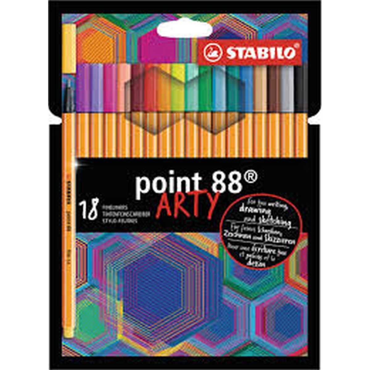 Stabilo point 88 arty 18 col ass