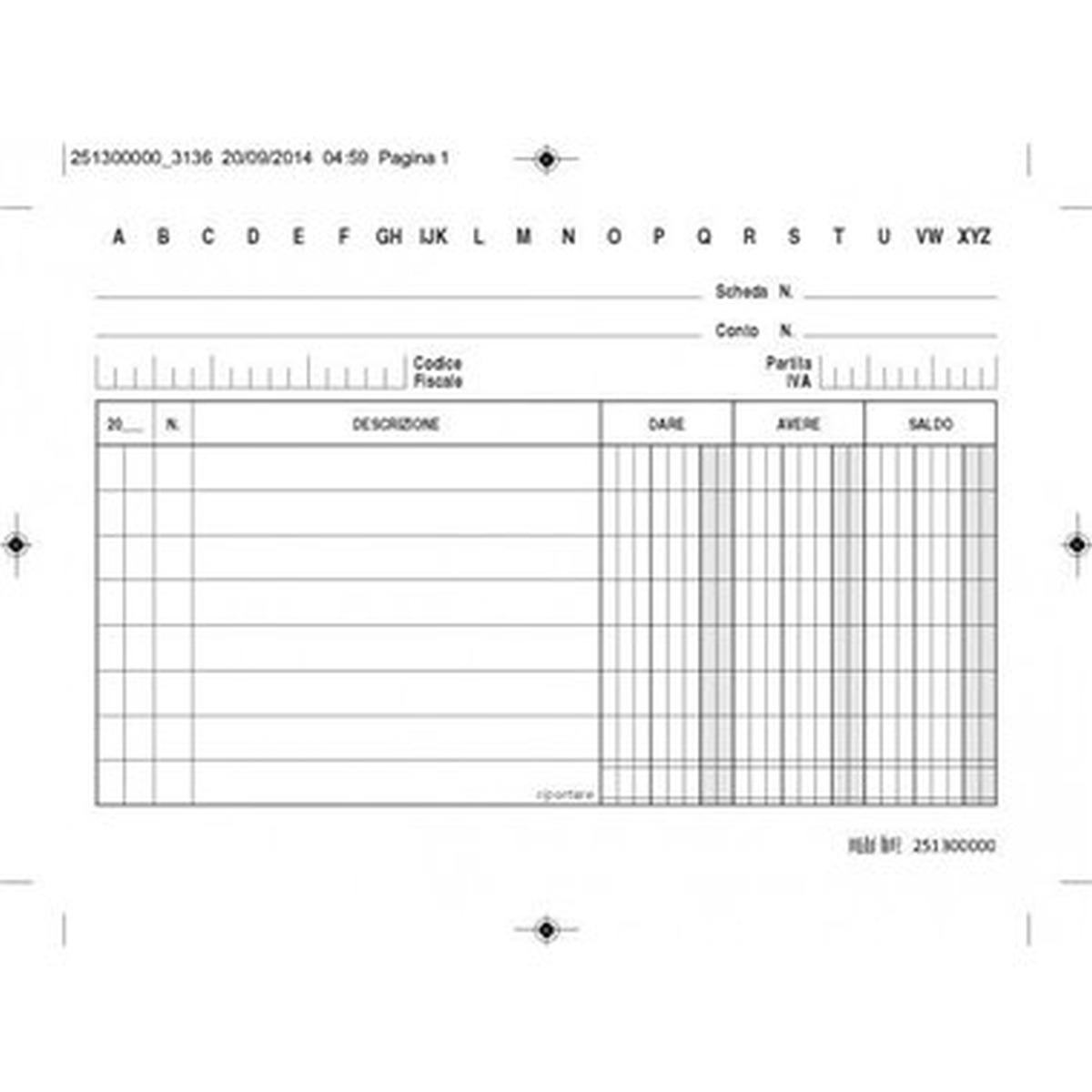 Schede 3 colonne d/a/s 10.5x14.8 pz.100