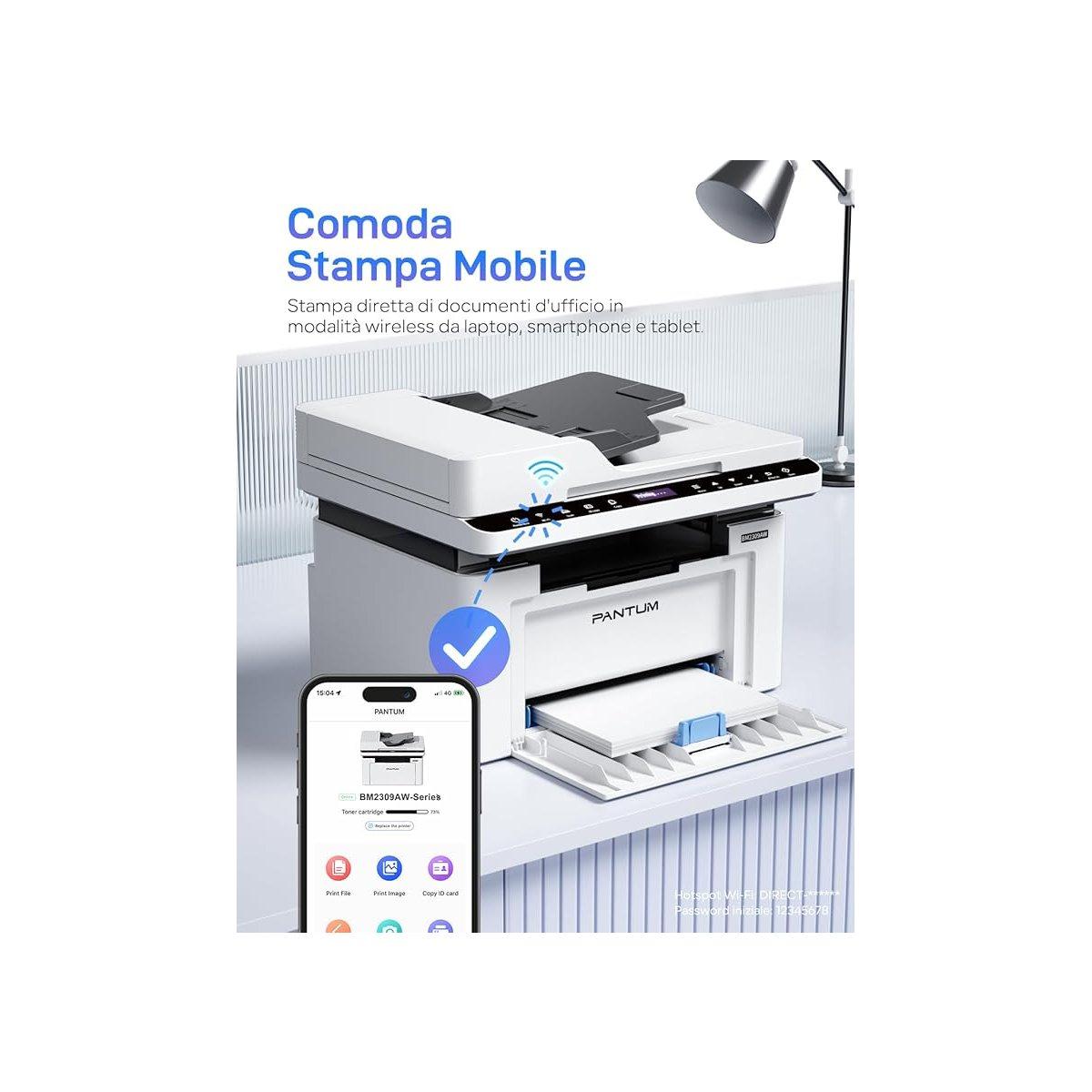 STAMPANTE MULTIFUNZIONE mono PANTUM BM2300AW wi-fi