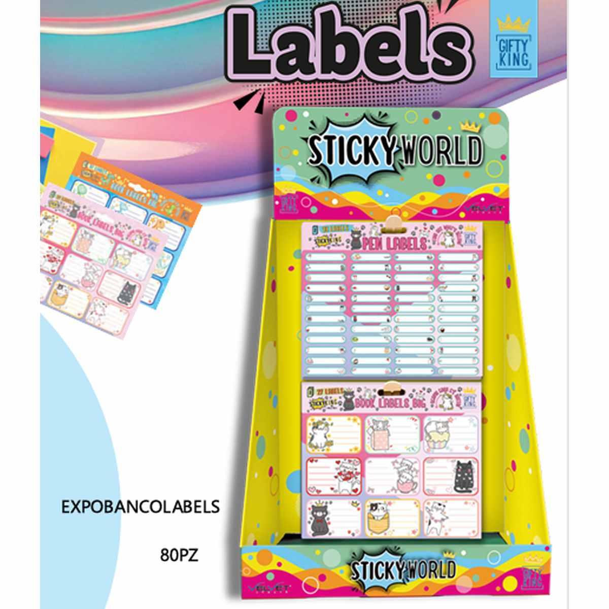 Espositore da banco 80 etichette assortite