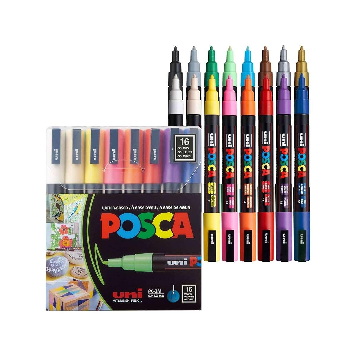 UNIPOSCA PC-3M, punta media, set da 16 colori