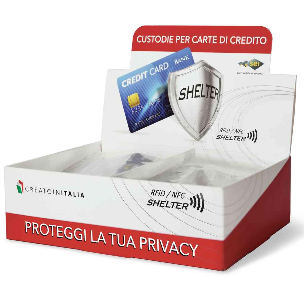 CUSTODIE PER CARTE DI CREDITO SHELTER C1 TO CF100  Per proteggere i tuoi dati personali.