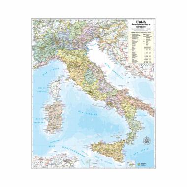 Cartina murale italia stradale 70x100 plast.