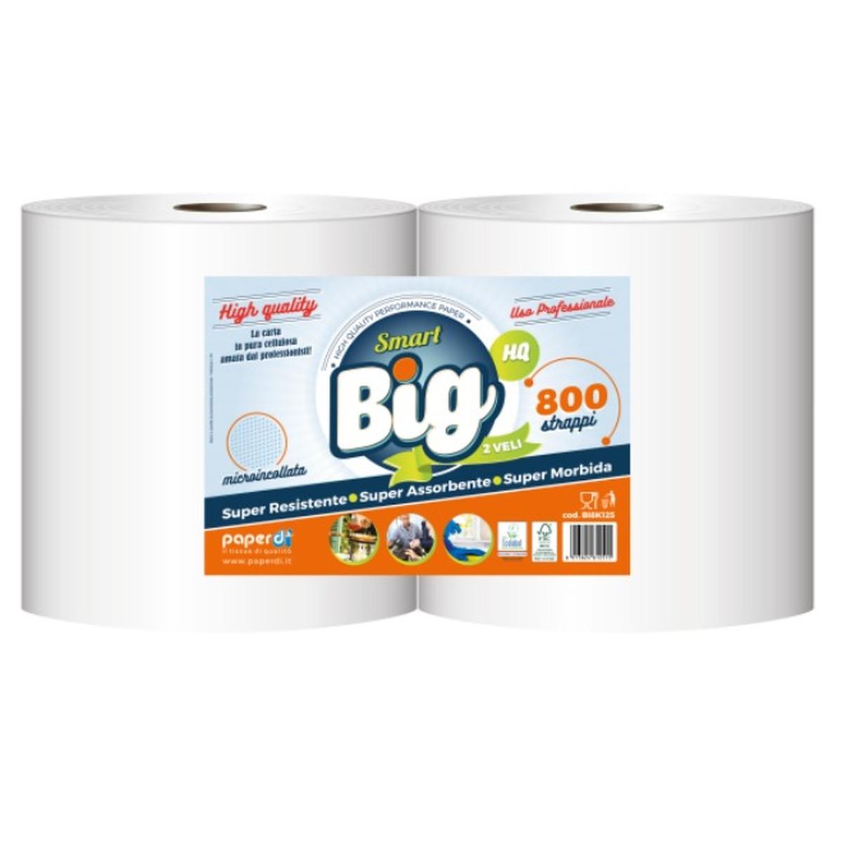 COPPIA ROTOLONE ASCIUGATUTTO SMART BIG 2 veli 800 strappi