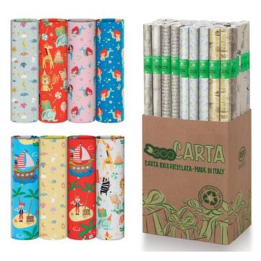 Carta regalo ecocarta rotolino da 70cm x2mt ass.bimbo