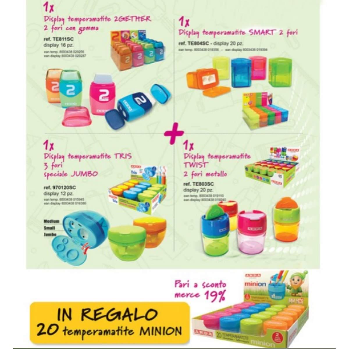 Promo pacco 60 temperamatite 4 mod. + omaggio