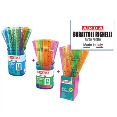 PROMO PACCO 3 BARATTOLI RIGHELLI 15-17-20cm