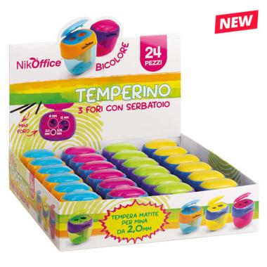 Temperamatite con tappo 2 +1 fori x mine cf24