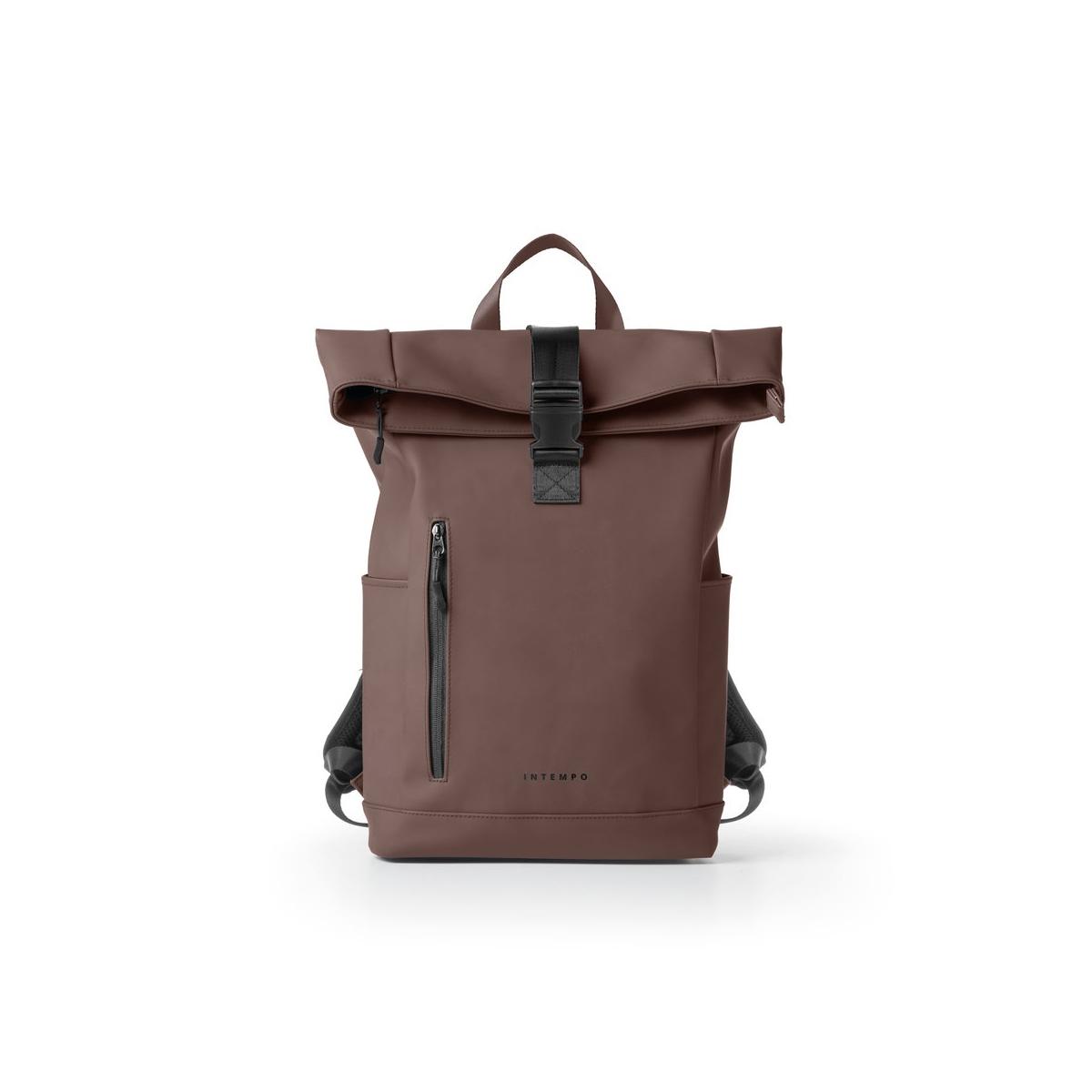 Borsa roll top drop in gomma antipioggia choco brown