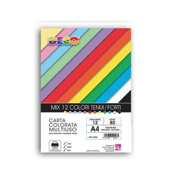 Carta a4 80gr deco 12fg assortita