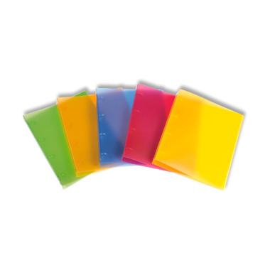 RACCOGLITORE TRASP. 4 ANELLI dorso mm.16 Colori assortiti azzurro, arancio, rosso, giallo, verde, trasparente