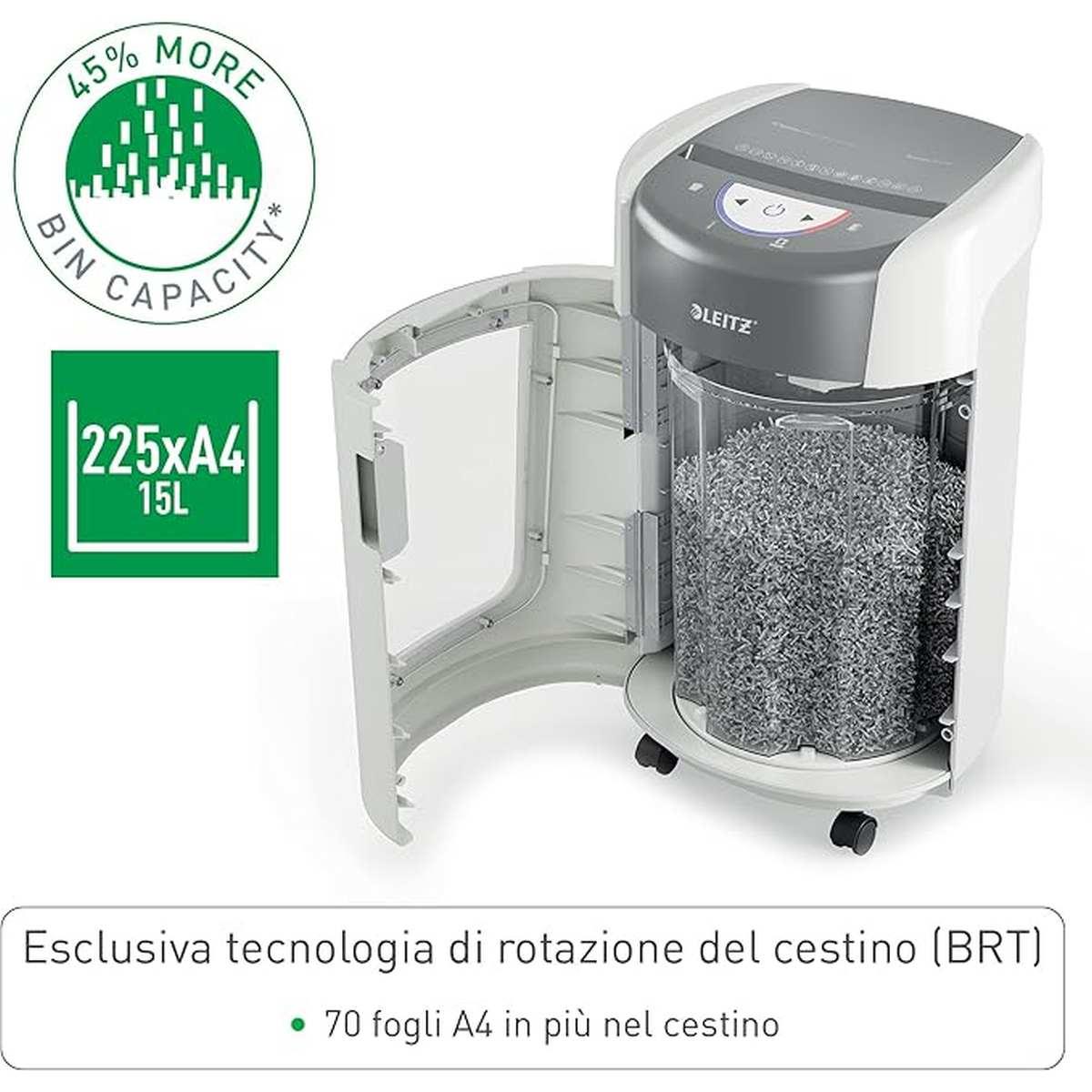 Distruggidocumenti leitz iq optimax homeoffice 225 p5
