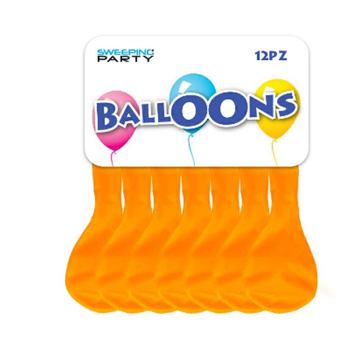 Busta 12 palloncini monocolore d70 arancio