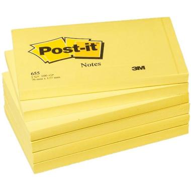 Post-it 3m  note giallo  mm.76x127 pz.12