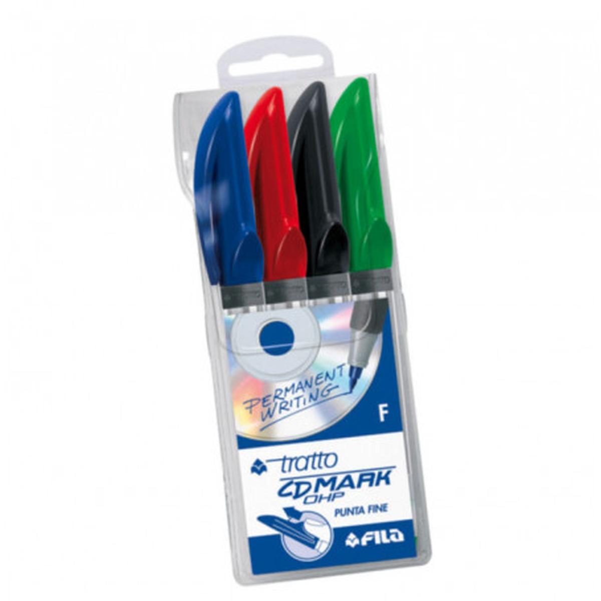 Tratto cd marker pen ohp  (s) busta 4 pz. ass.