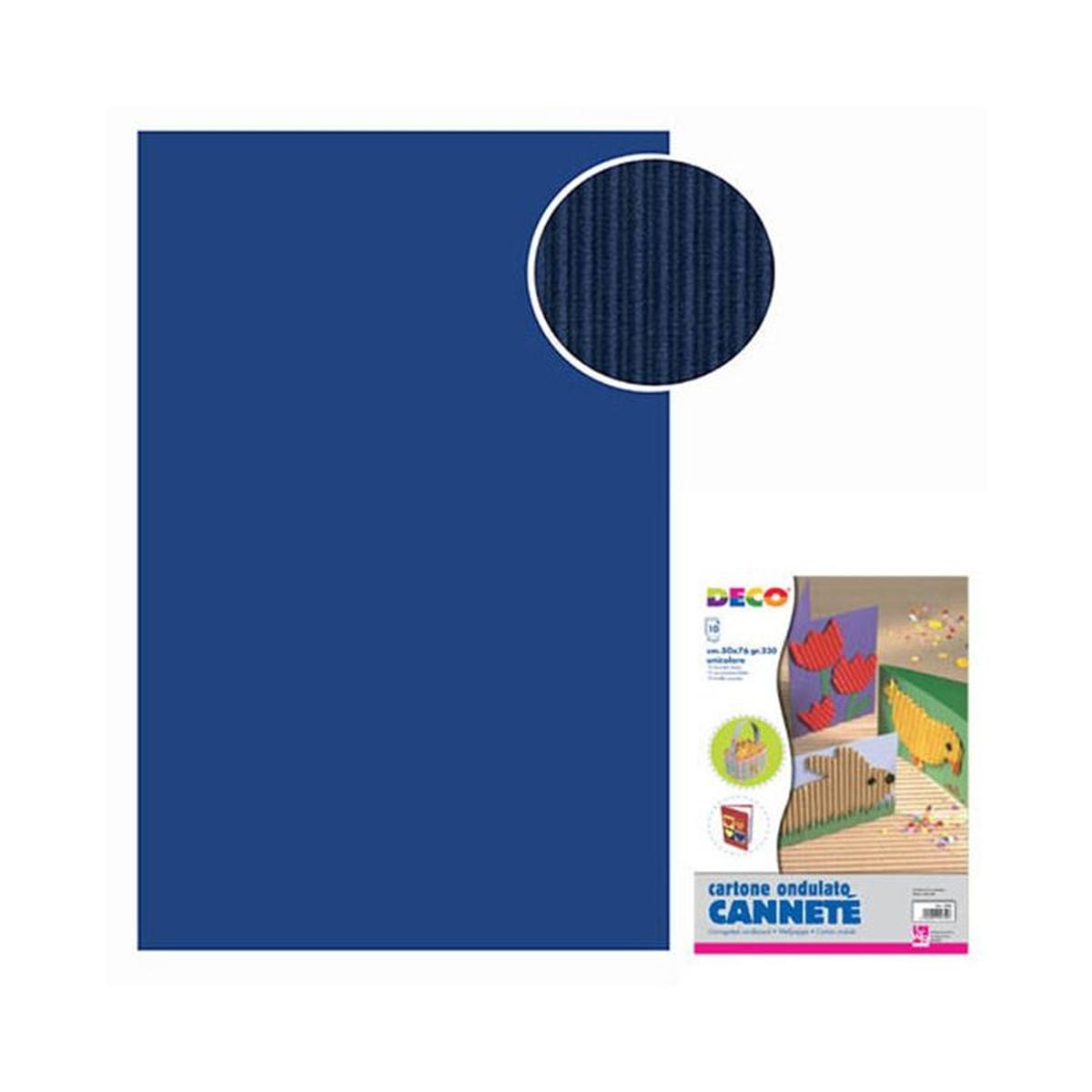 Cartoncino ondulato 50x70 fg.10 blu scuro