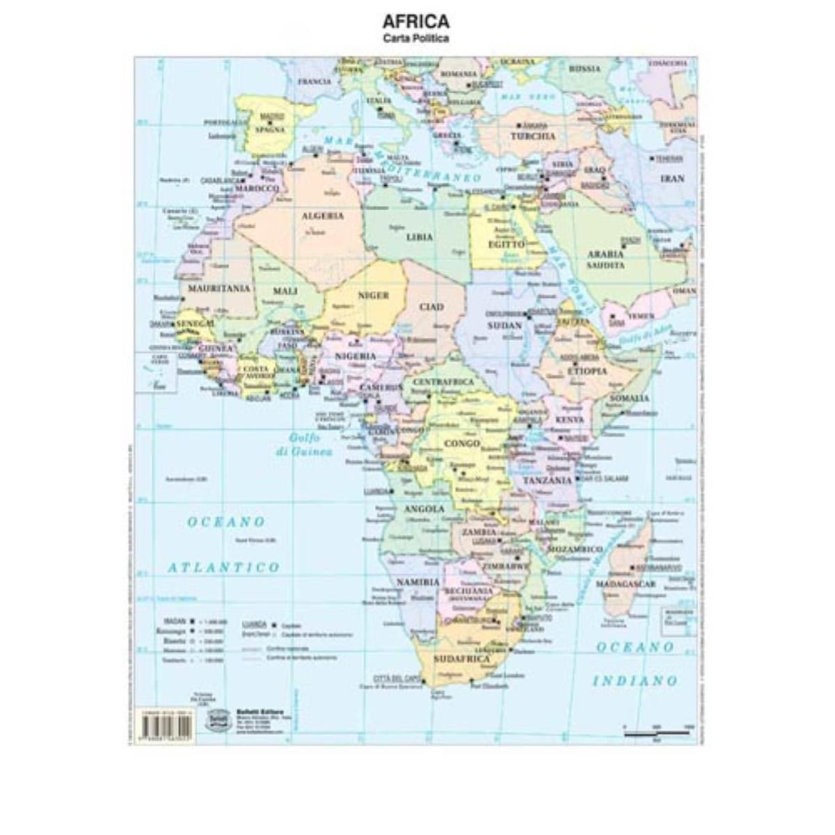 Cartina scolastica plast.africa pz.20