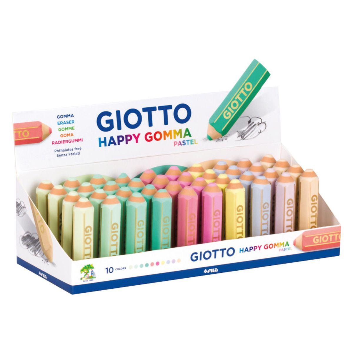 Giotto happy gomma pastel display da 40pz