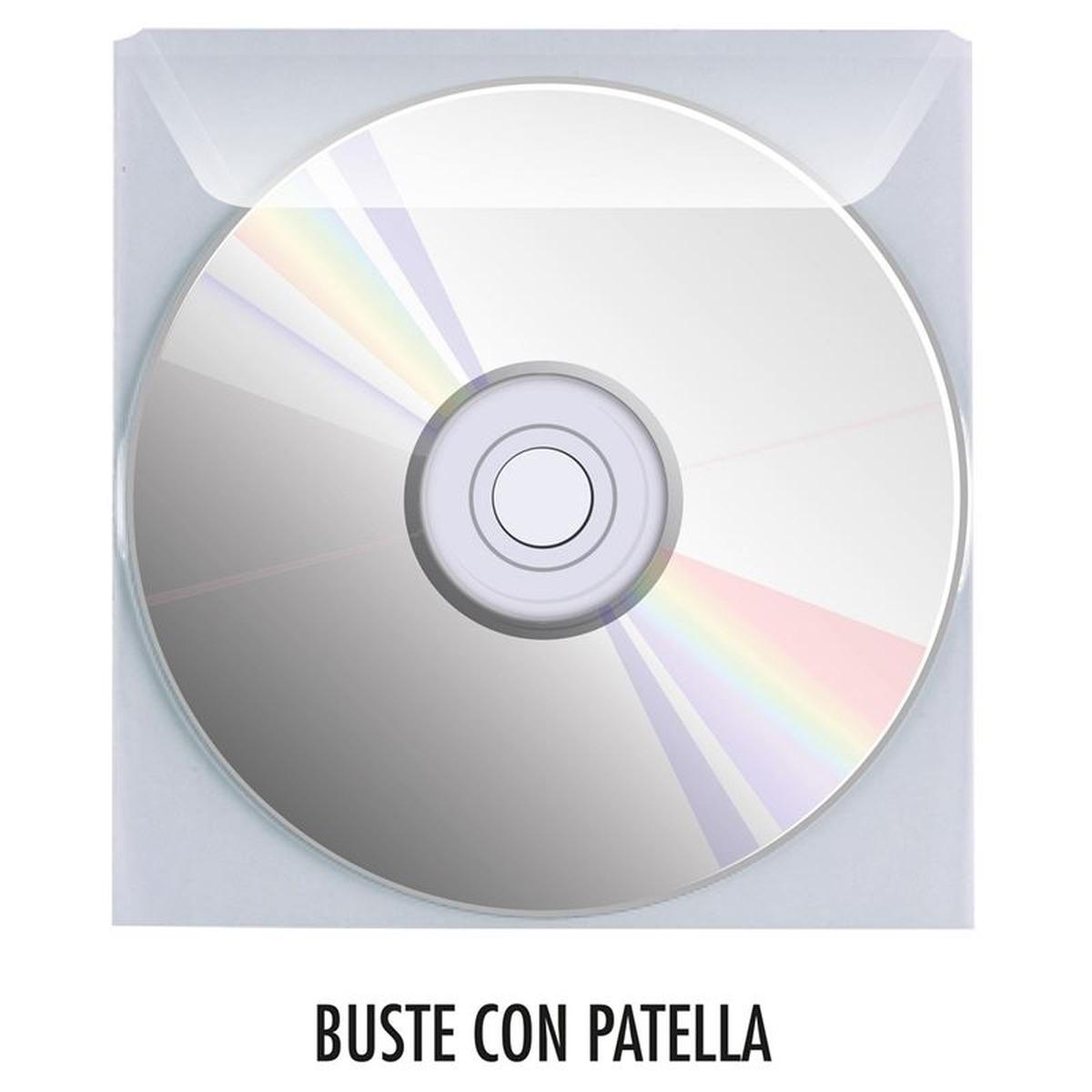 Busta trasp.porta cd/dvd c/patella pz.25