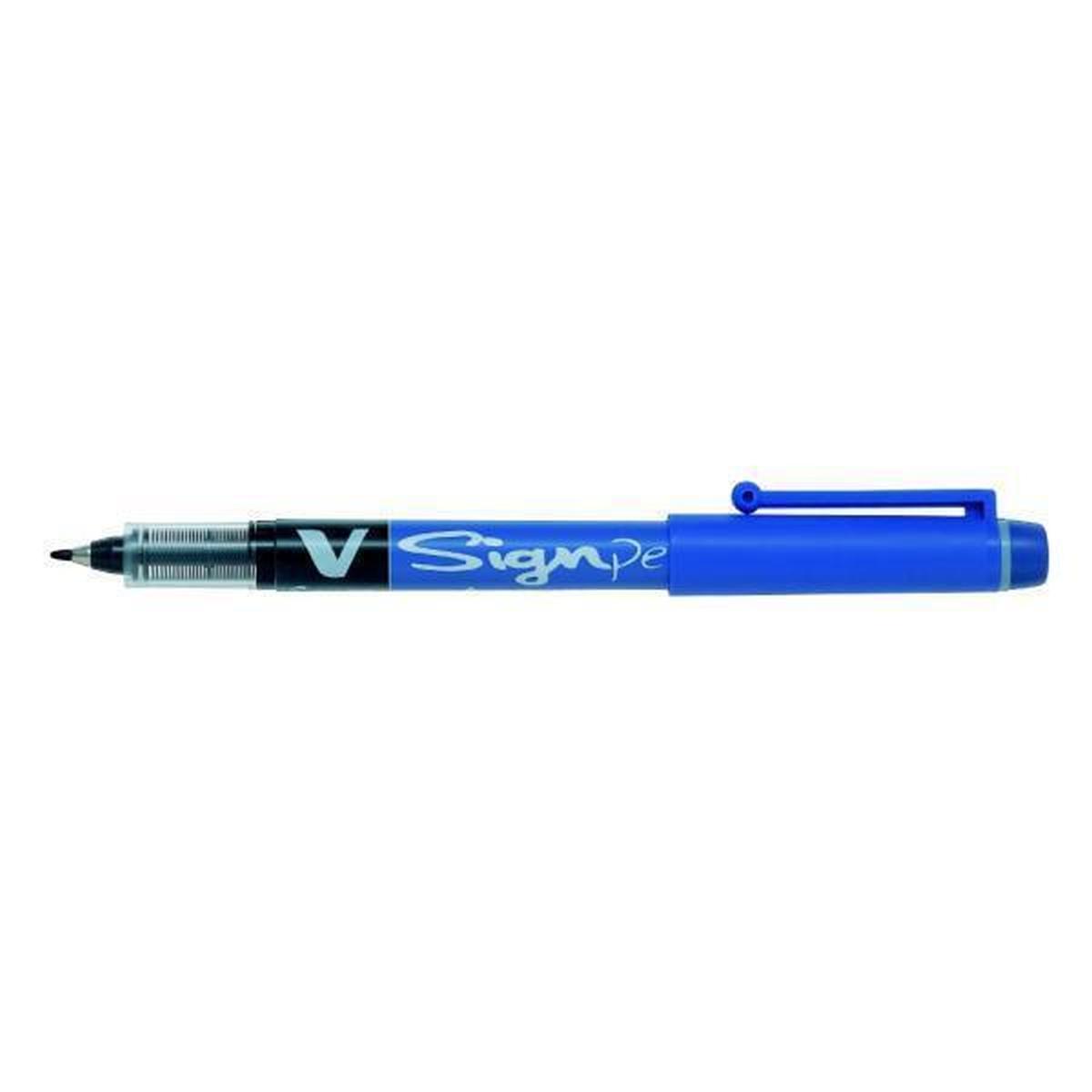 Penna v-signpen cf.12 pz. blu