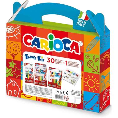 CARIOCA Travel SuitCase 30 Felt tipcs + Coloring Album