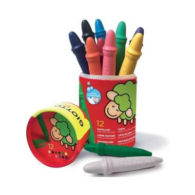 Giotto bebe' barattolo 12 pastelli a cera