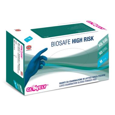 Guanti in lattice blu high risk taglia l 50pz