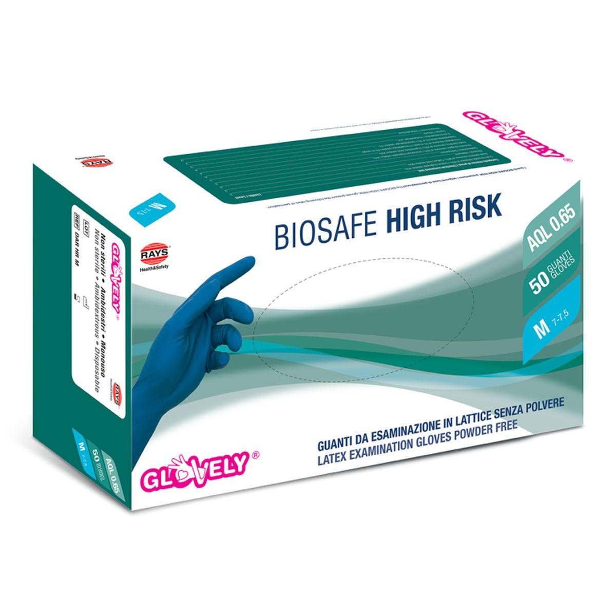 Guanti in lattice blu higt risk taglia xl 50pz